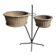 Porte plante ou cache pot en rotin style Matégot
