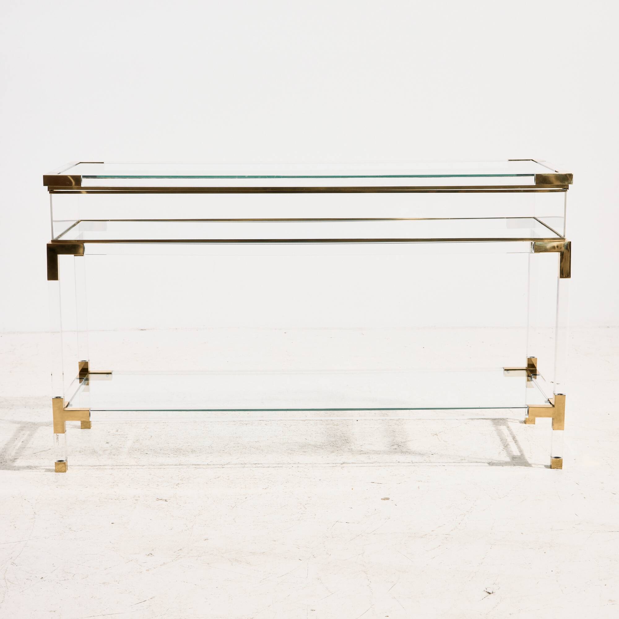 Console en laiton et plexiglas par Fabian