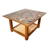 Wooden coffee table and marble top