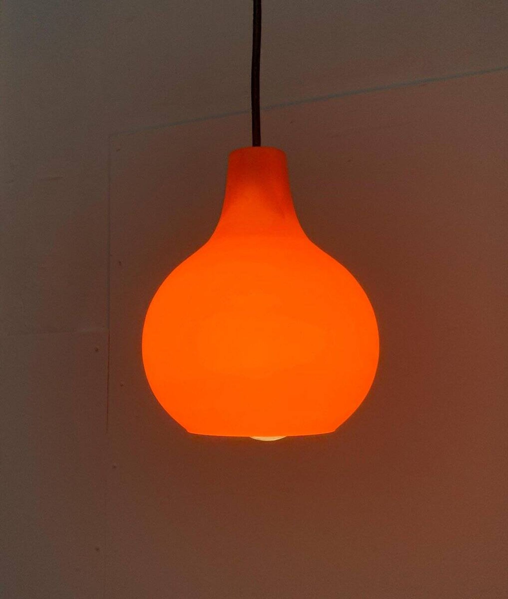 Mid-Century German Glass Pendant Lamp AH by Peill & Putzler, Set of 3