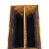 Hollywood regency brass and woven bamboo magazine rack, Metal Linea Nova Italy 1970