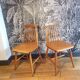Pair of Ikea Stockholm light wood chairs