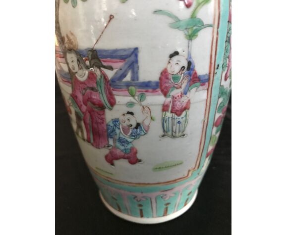 Vase - Canton - Porcelain - Family Scene - China - 19th Century | Selency