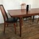 Authentic Scandinavian table teak design1950 1960 feet spindles