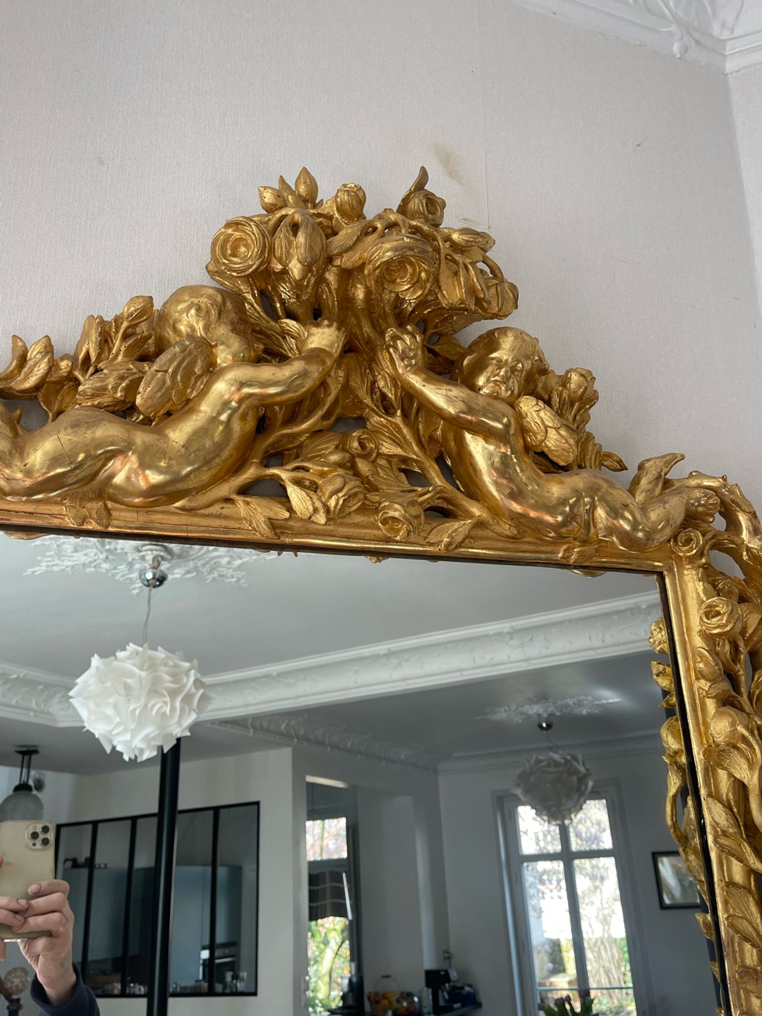 Mirror XVIIIth italian baroque 142x118cm