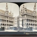 Old photography stereo, stereograph, luxury albumine 1903 Maison du Roi, Belgium