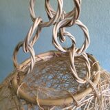 Suspension ball in rope and rattan
