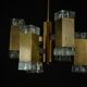 Italian glass and brass 12 lights chandelier produced by Sciolari in the 70
