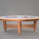 Oak and tile coffee table by Guillerme et Chambron for Votre Maison, 1970s.