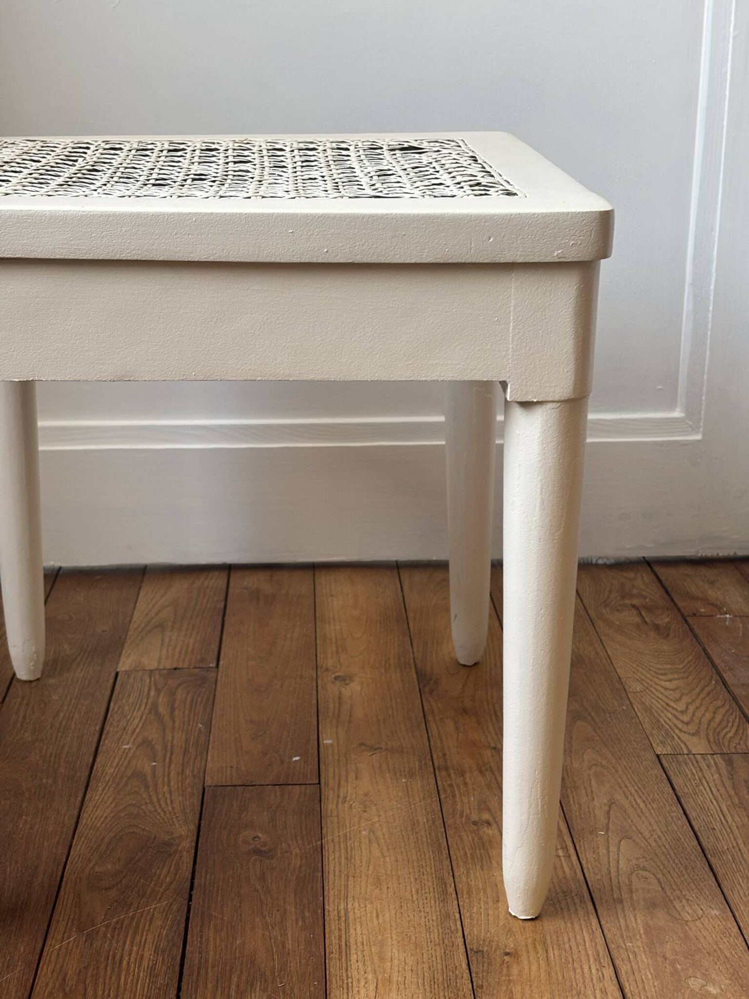 Wood and cane side table