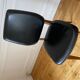 Pair of vintage wood and leather chairs
