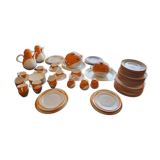 Heinrich Germany complete service in white and orange porcelain Space Age 1970