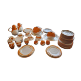 Service complet Heinrich Germany en porcelaine blanche et orange Space Age 1970