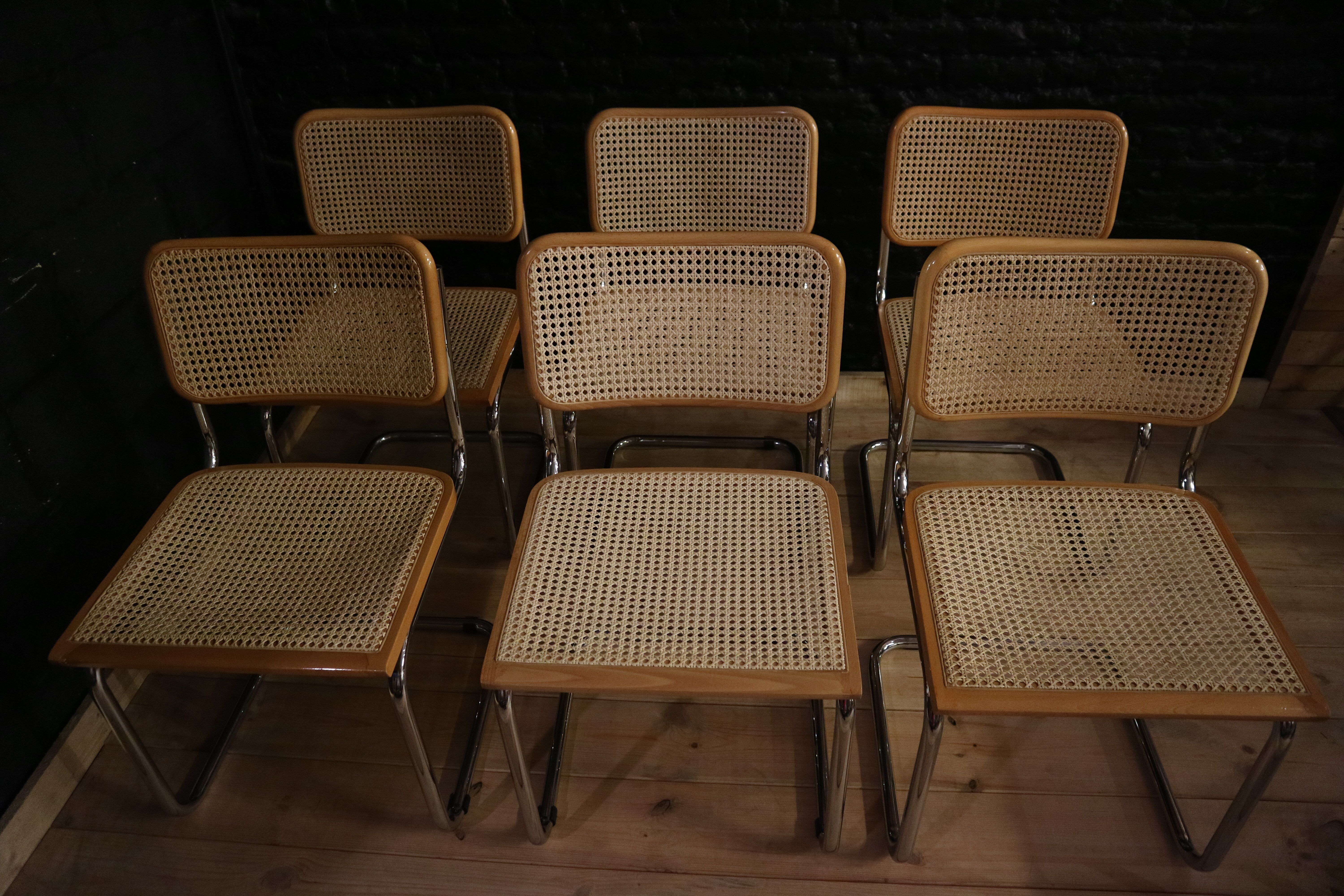 Set of 6 chairs design by Marcel Breuer model B32