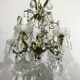 5 light bronze and crystal chandelier