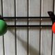 Vintage wall coatrack 2 hooks in metal and wood