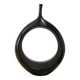 Sculptural black ring vase in ceramic