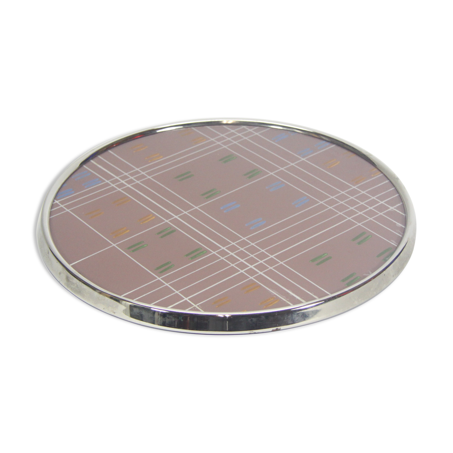 Rotary tray with painted glass