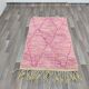Handmade pink Beni Ouraine rug, size 140 x 260 cm