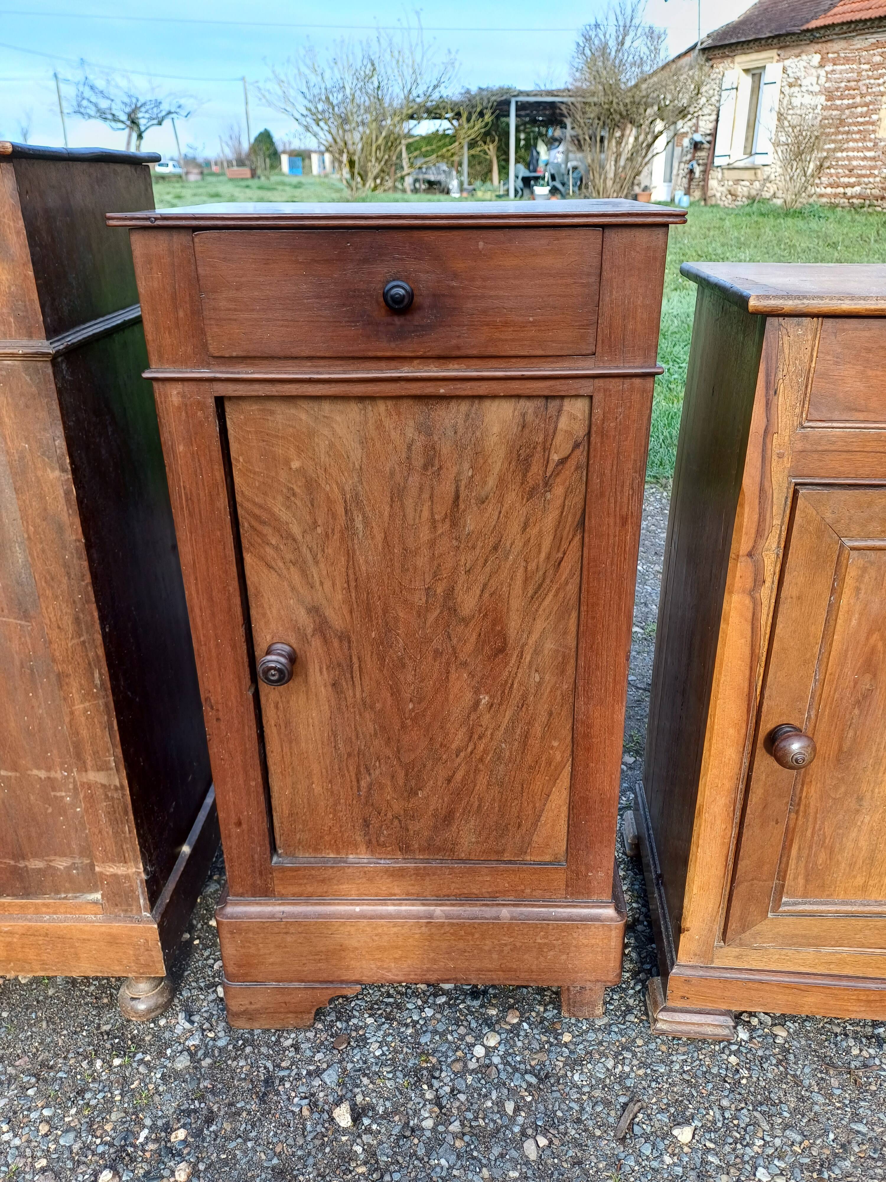 3 Walnut Nightstands 19th