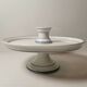 Cake tray / standing tray in white porcelain with elegant gold and blue edging