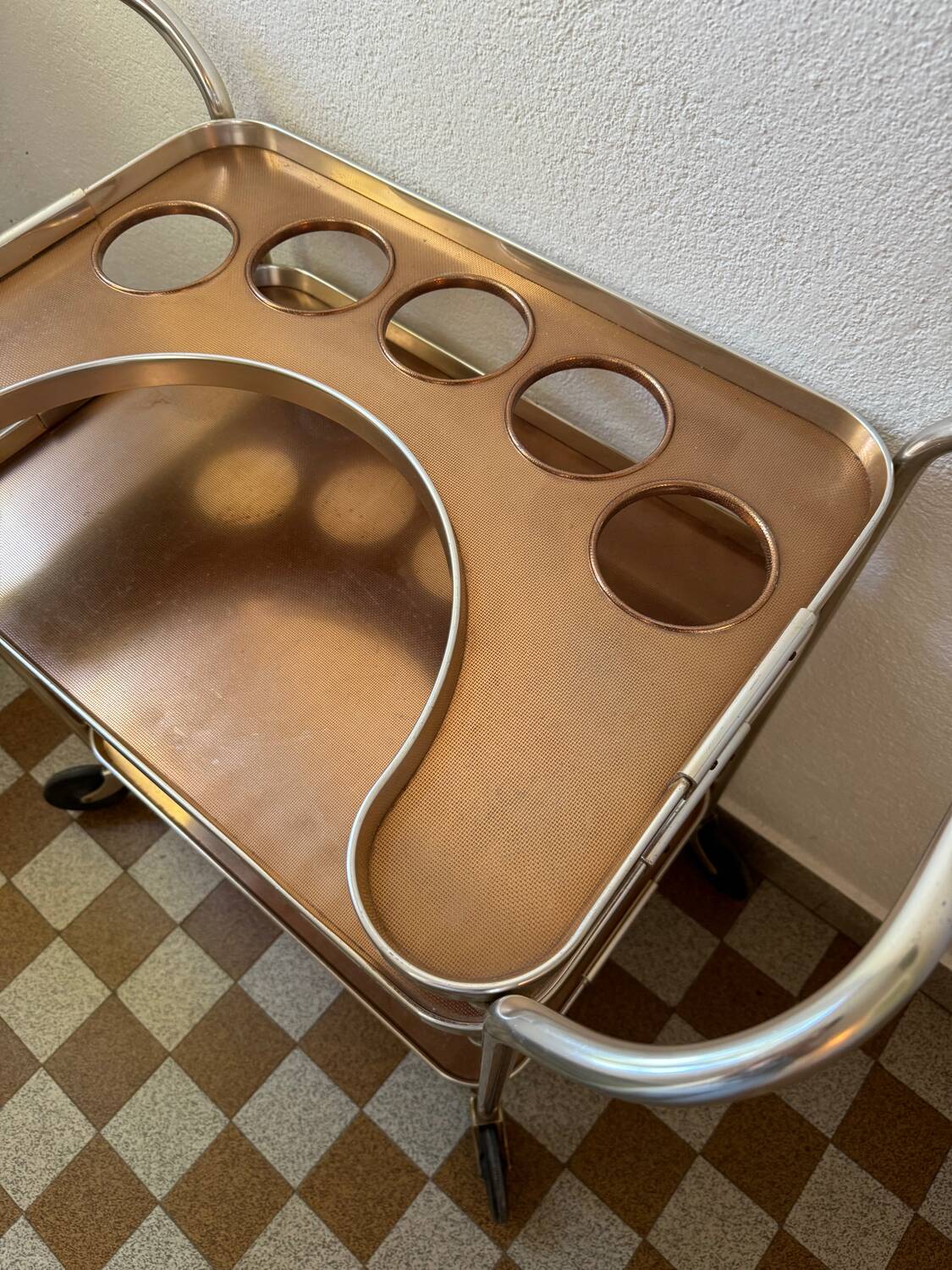 Kaymet copper and silver trolley from the 50s