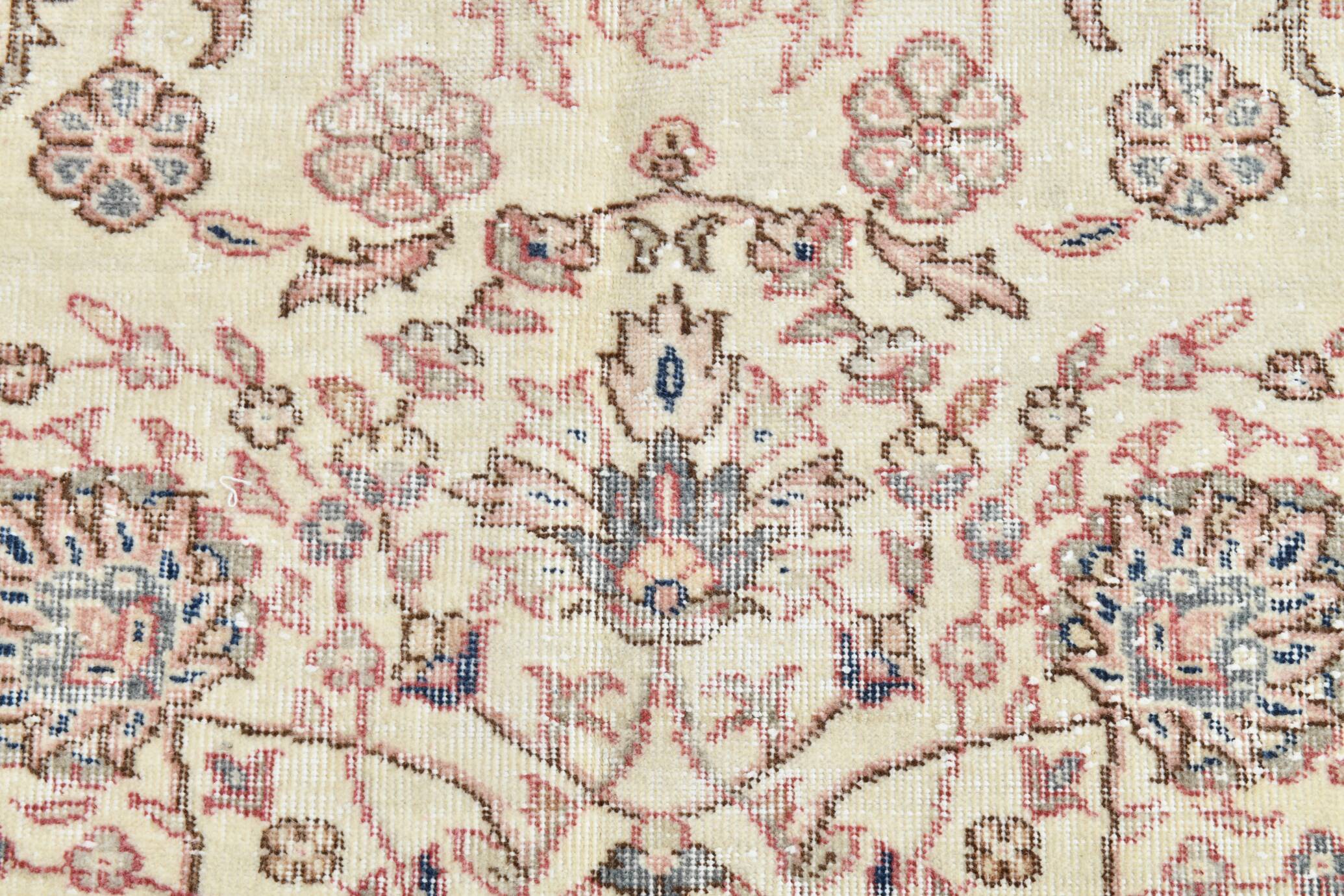 9x12 Faded Beige Large Area Vintage Persian Rug, 277x354 Cm