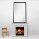 Baroque black large oak fireplace mirror, France ca. 1850