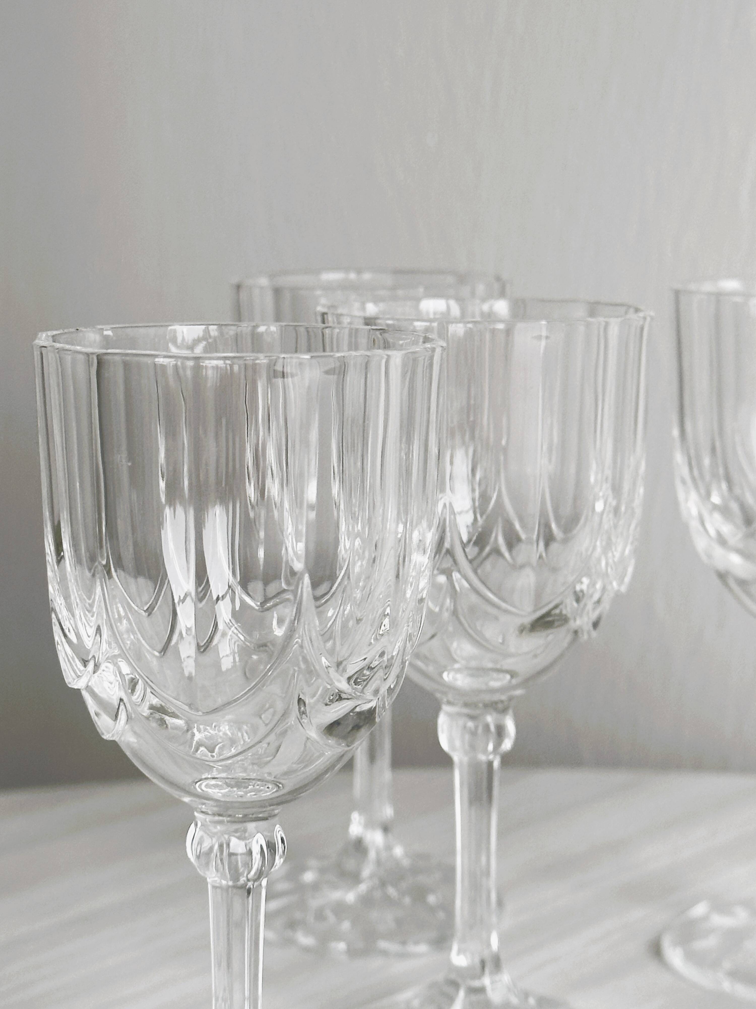 6 Vintage Clear Glass Shot Glasses