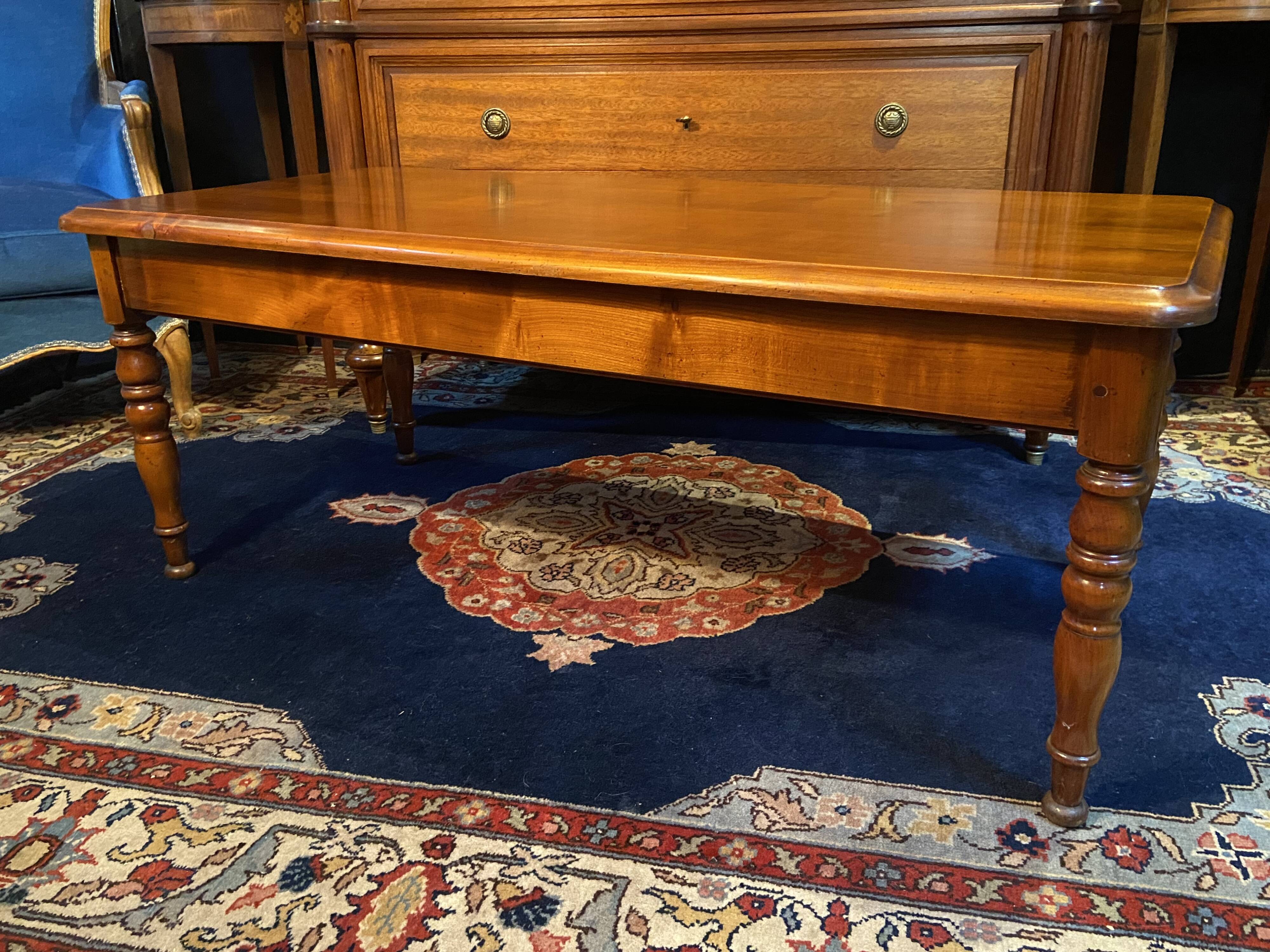 Solid cherry wood coffee table with 2 drawers