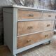 Chest of drawers raw wood & Flemish grey