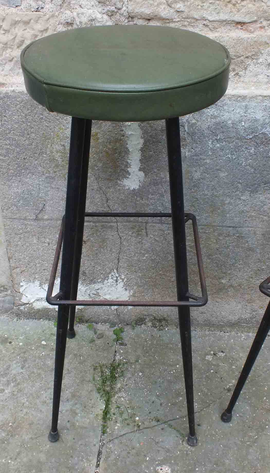 Set of 3 old bar stools 50, 60s
