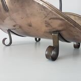 Old brass log holder