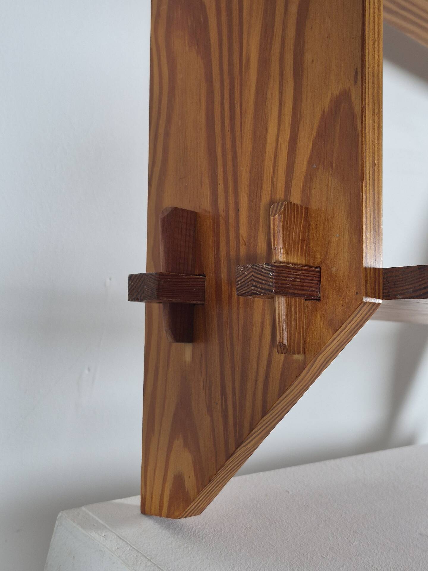 Vintage mid century brutalist pinecwall shelf