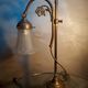 1900 beautiful brass desk lamp patina with its tulip art deco 44x25cm,