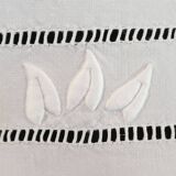 Ancien drap en lin monogramme LA