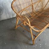 Sofa bench vintage rattan