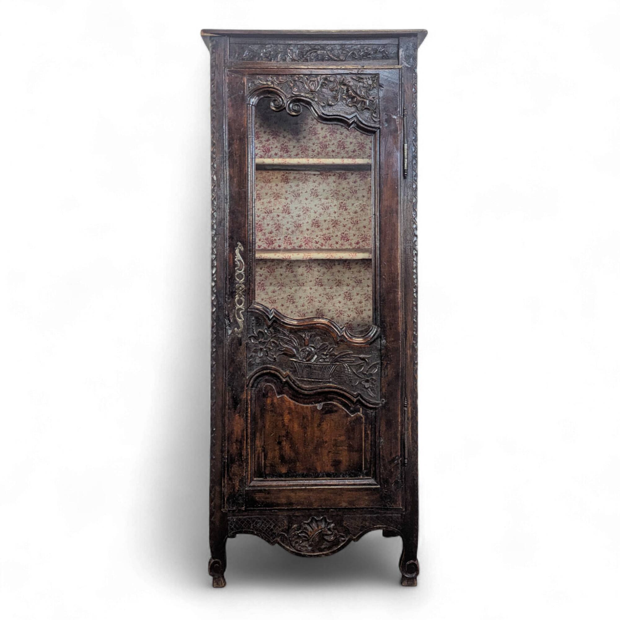 Normandy carved oak bonnetière