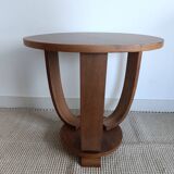 Round Art Deco table in walnut veneer – 1948