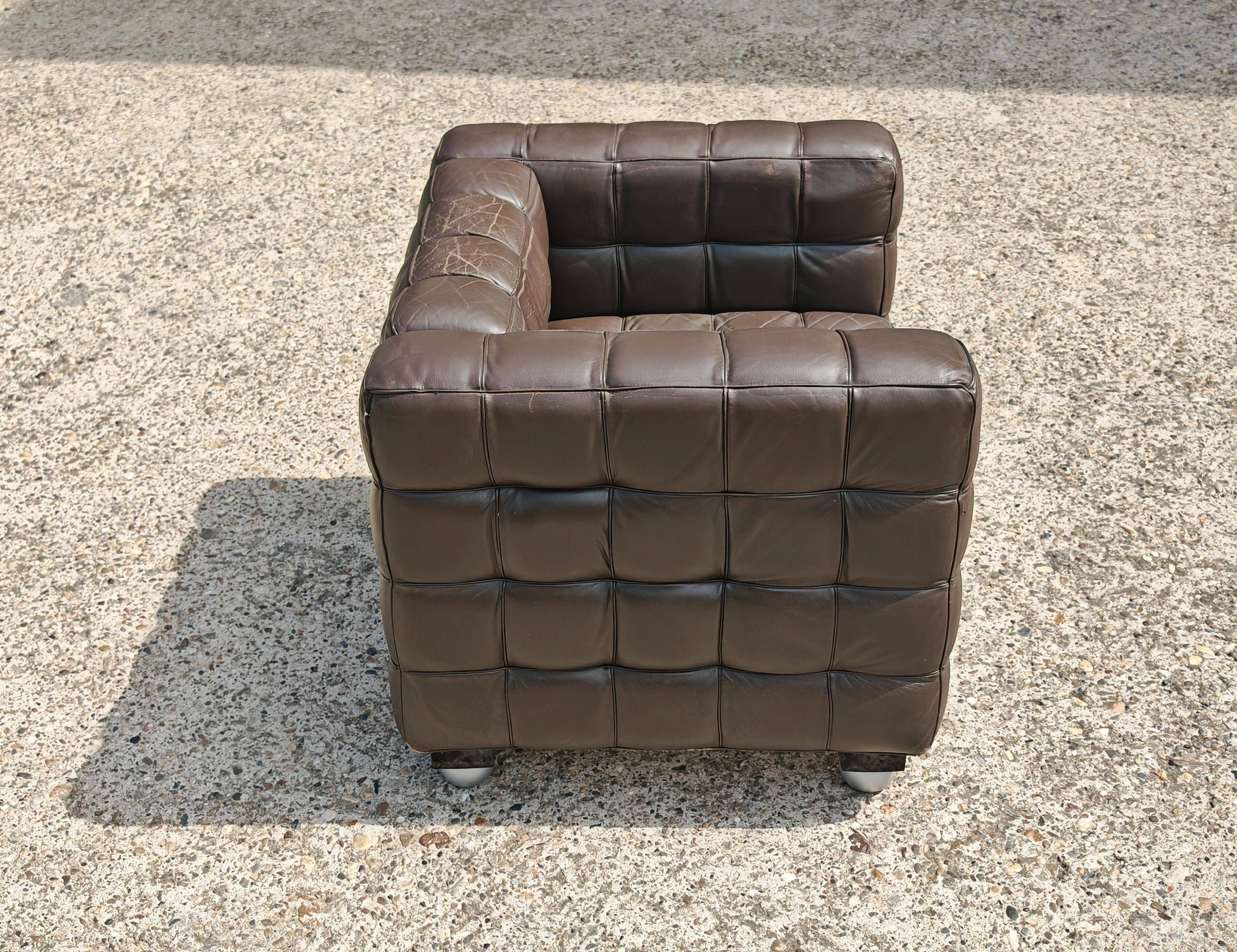 Fauteuil Vienna Secession Kubus par Josef Hoffmann, fabriqué par Wittmann
