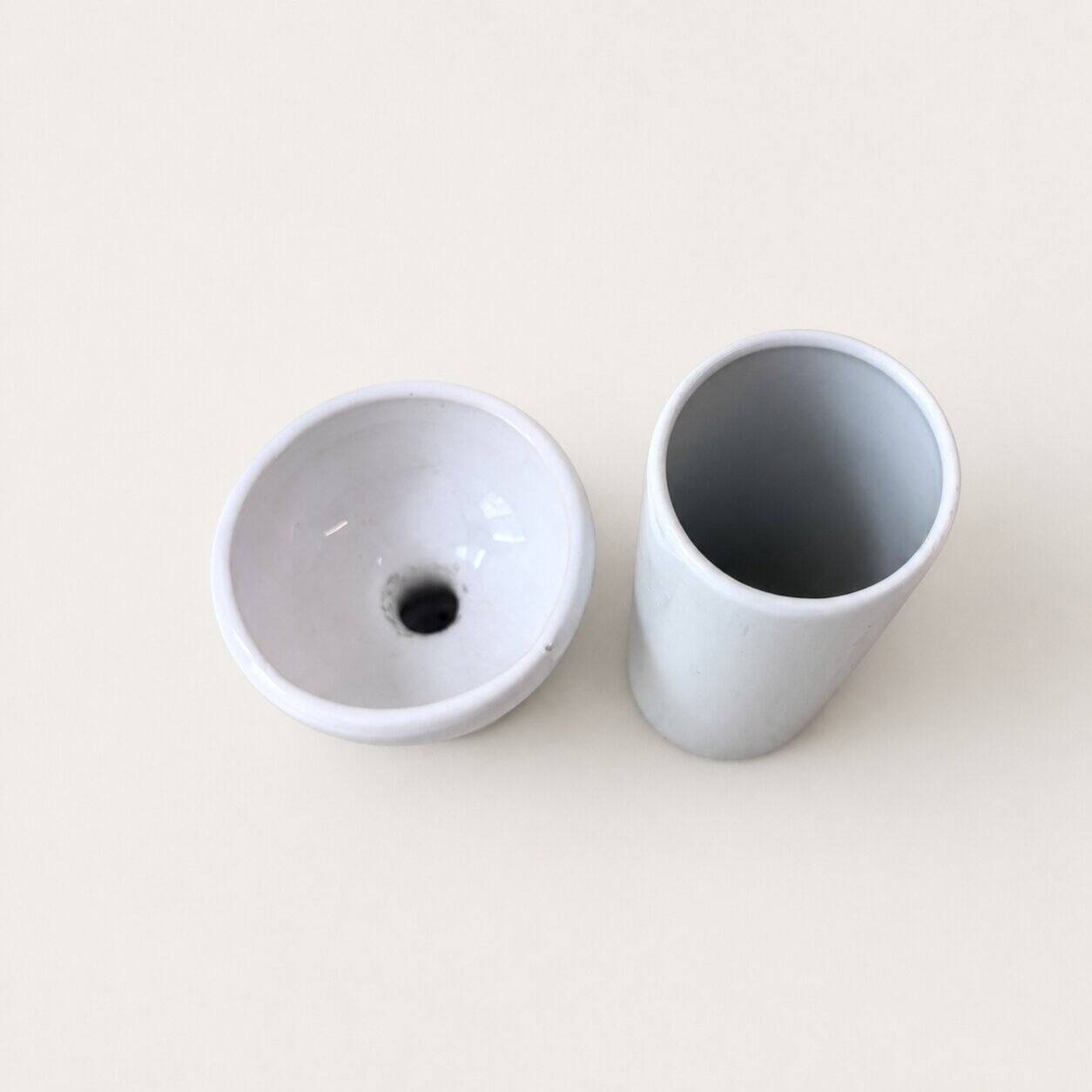 Soliflore et bougeoir en porcelaine