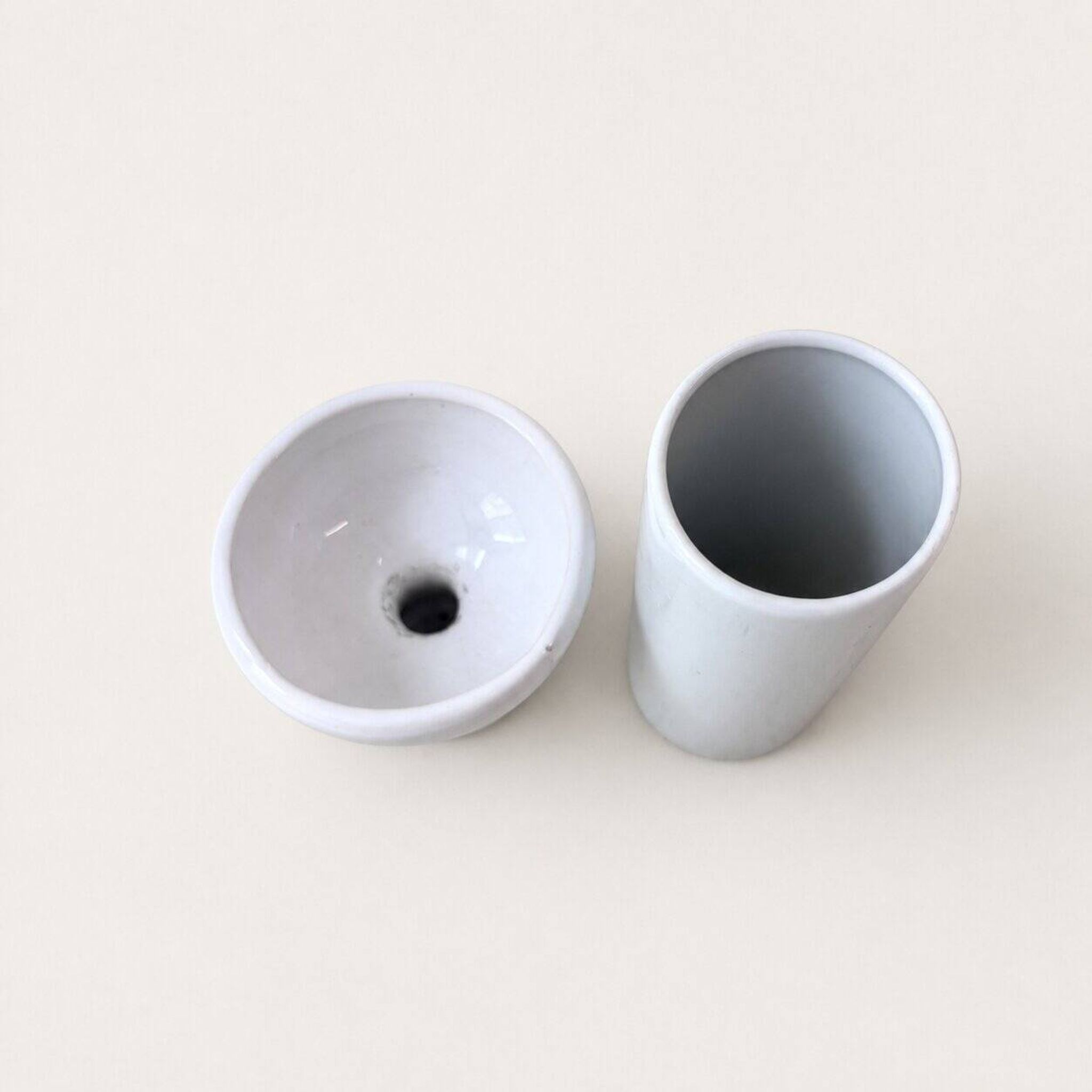 Single flower vase and candlestick in porcelain