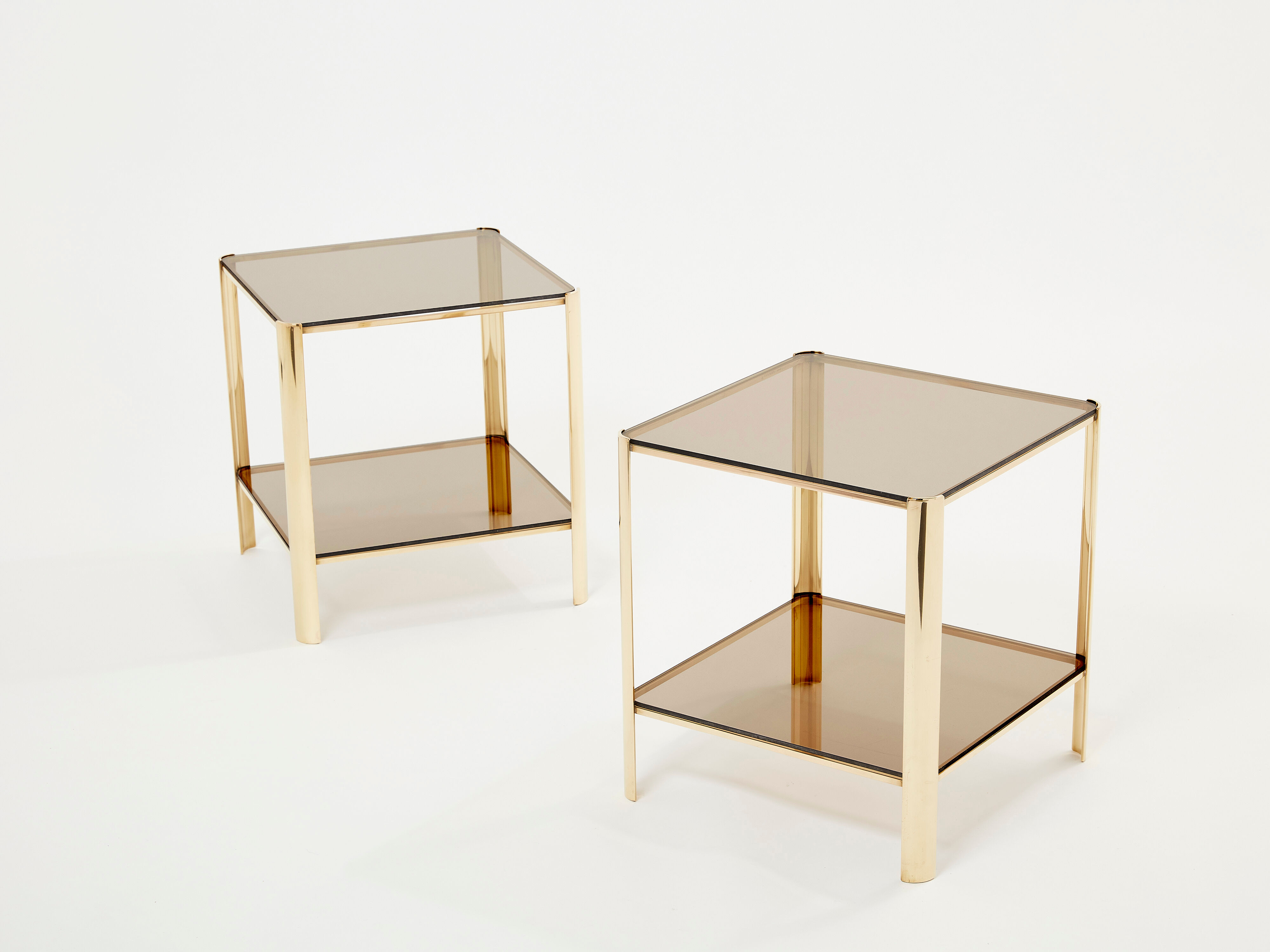 Pair of tables ends of bronze sofa 60s