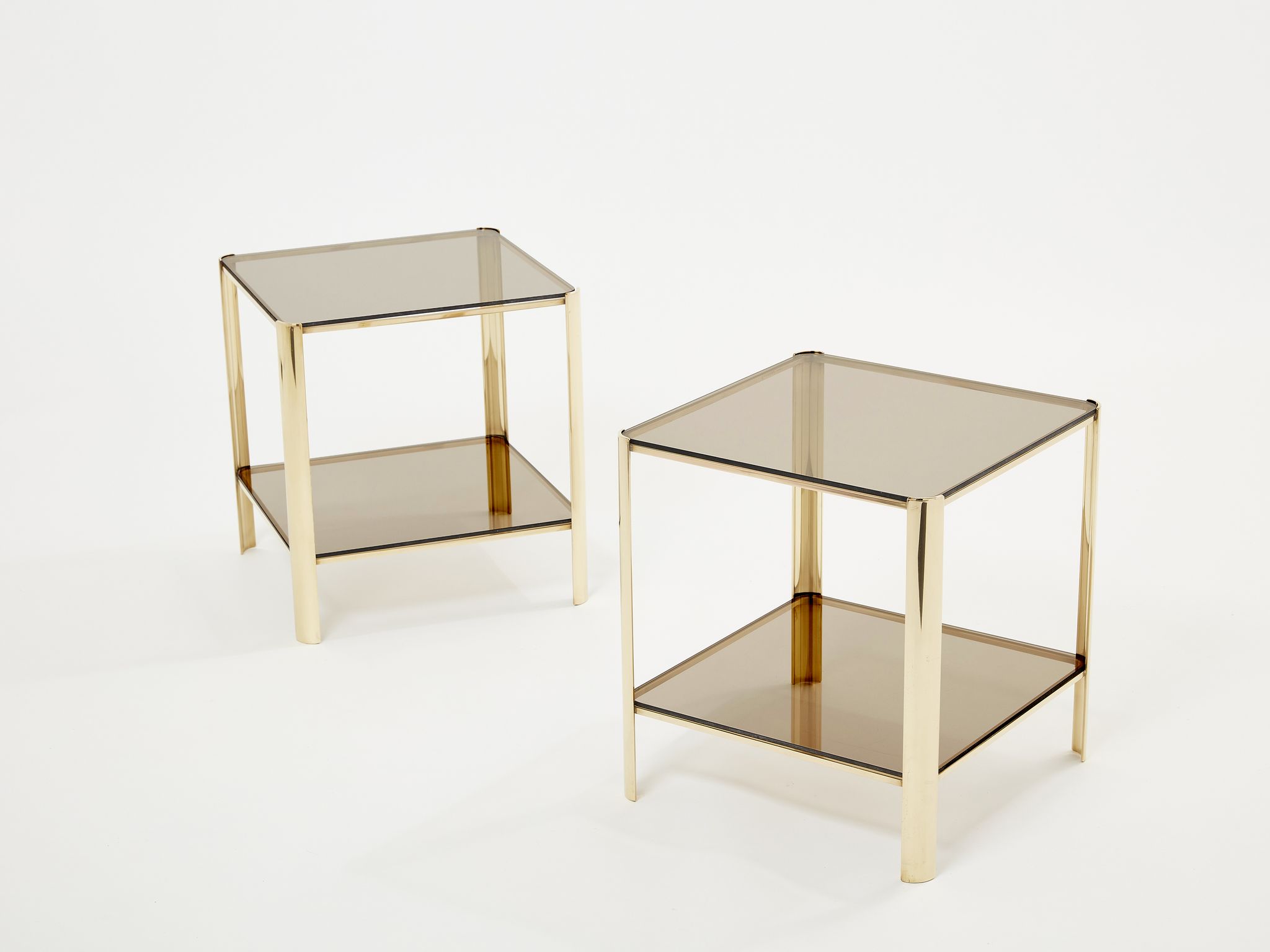Pair of tables ends of bronze sofa 60s
