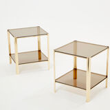 Pair of tables ends of bronze sofa 60s