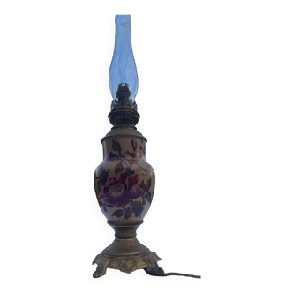 Vintage porcelain kerosene lamp