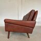 Danish mid-century Svend Skipper cognac 3 person sofa 1960s