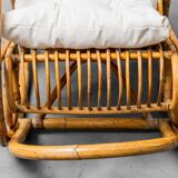 Paire de fauteuils à bascule en bambou van sliedregt noordwolde 1970 vintage