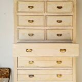Craft furniture haberdashery - tall patinated chest of drawers - XXL chest of drawers