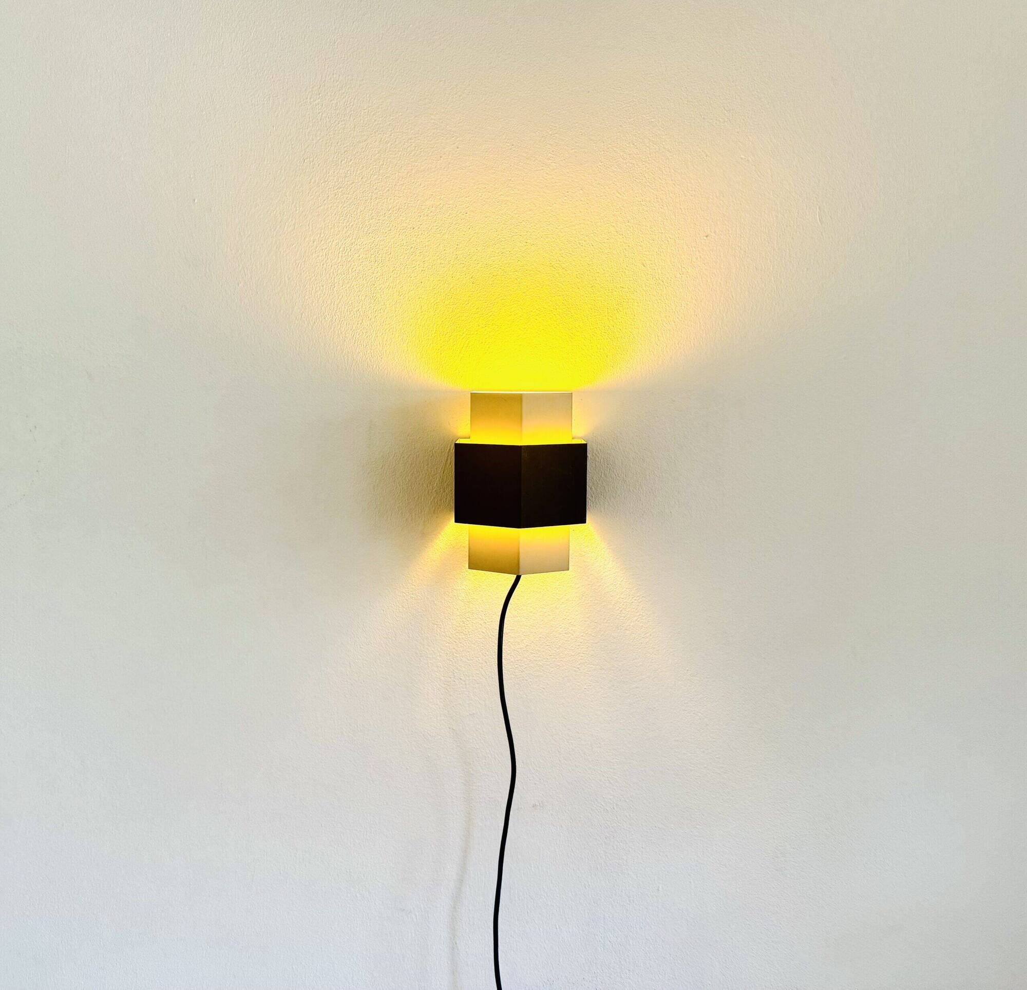 Geometric Curved Wall Lamp By J.J.M. Hoogervorst For Anvia Nederland, The Netherlands 1950S